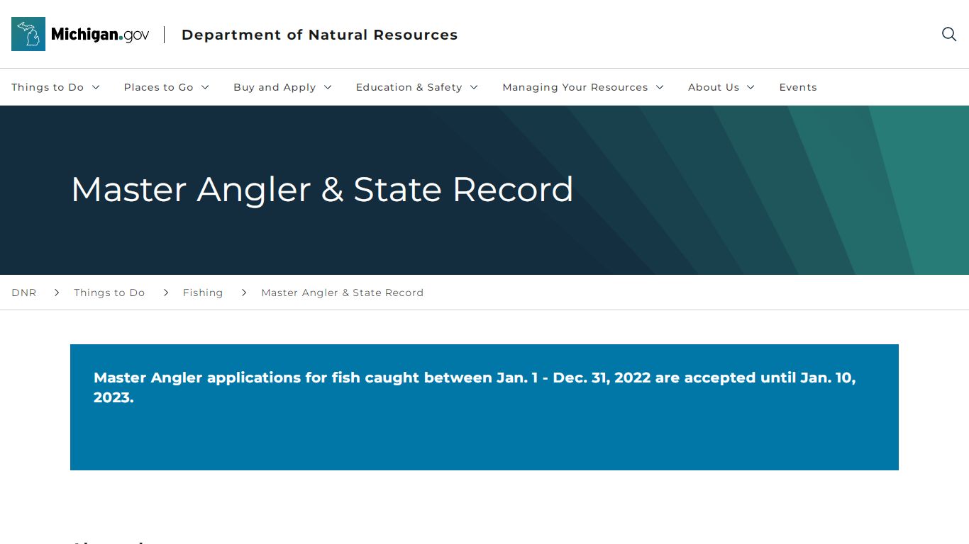 Master Angler & State Record - Michigan